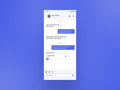 Daily UI 013 - Direct Message app blue branding chat design figma graphic design icon illustration logo message send text ui ux