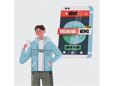 People Watching Breaking News Illustration breaking channel entertainment illustration live media news newspaper paper people reporter vector