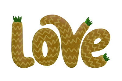 Pineapply Love food illustrate illustration love pineapple procreate textured typography