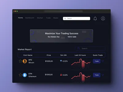 Cryptocurrency Exchange website design: Web Home Page app crypto cryptocurrency dark mode design graphic design home page homepage illustration landing page page design trading trading platform design ui ux web design web ui