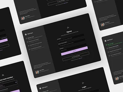 My Project - Login Page Dark Mode clean ui dark mode login login page product design project management register slack ui design uiux untitled ui web design website design