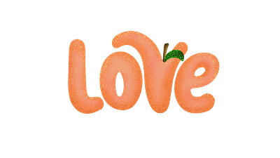 Love... peaches! food love foodie illustrate illustration procreate typography