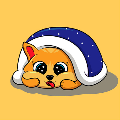 Cute Cate In Blanket cat cute cute cat ilustration orange cat vector