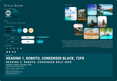 Style Tile for Travel Website | UI Design figma style guide travel site ui webpage