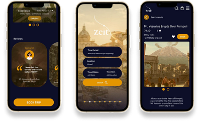 Mobile Screens for Travel Site Design
