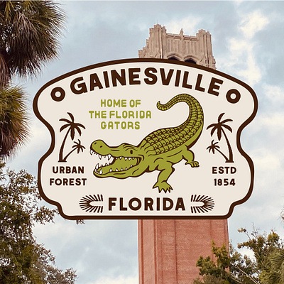 Gainesville Sticker Illustration digital illustration florida gainesville gator graphic design illustration logo university of florida