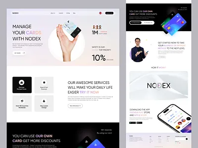 Card Management Landing Page banking banking web design card management cards finance finance landing fintech saas saas landing ui ux web design