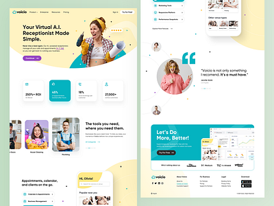 Virtual A.I. Receptionist Landing Page ai branding clean design graphic design illustration landing page logo minimalist ui ux web website