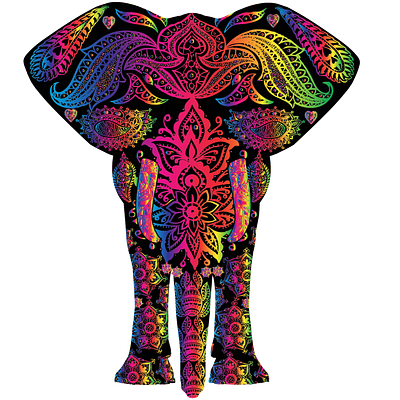 Ornamental Colorful Elephant colorful graphic design