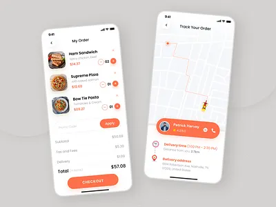 Food Delivery App Order & Tracking UI Design food app tracking ui food clone food delivery app food ordering app online food app order tracking screen ui design xlfoodies