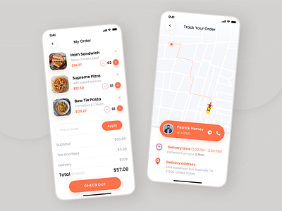 Food Delivery App Order & Tracking UI Design food app tracking ui food clone food delivery app food ordering app online food app order tracking screen ui design xlfoodies