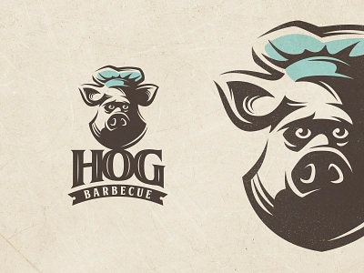 Hog BBQ animal barbecue bbq boar chef engraving fire food grill hog illustration kitchen logo mascot meat pig pork sport swine vector