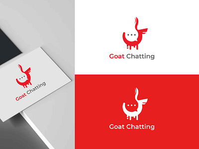 Goat chatting logo design. animal app apps logo branding chat chating design goat gradient logo graphic design illustration logo logo design massage ui wild life