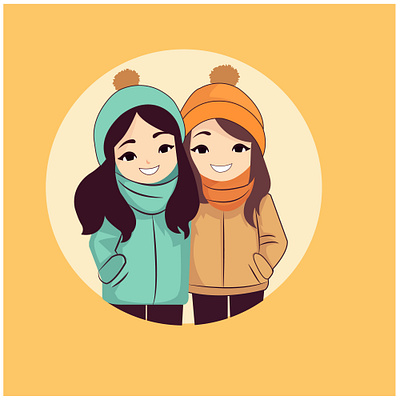 Chilly Vibes, Cozy Smiles: Girls in Winterwear joyfulart
