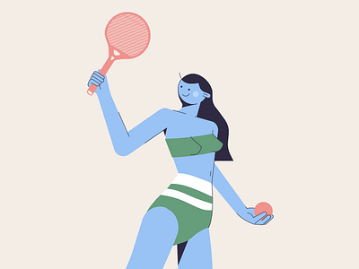 Let's play! affinitydesigner ball character characterart characterdesign design digitalart flat girl illustration tennis tennis racket ui vector