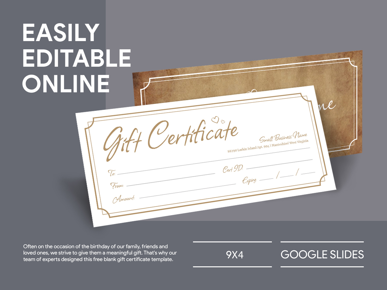 Blank Gift Certificate Free Google Docs Template by Free Google Docs