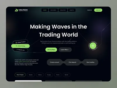 Crypto & Stock Trading Investment Startup Website banking bitcoin blockchain creative crypto crypto currecncy defi design digital finance invest landing page start up startup stocks tader trading ui ux web design