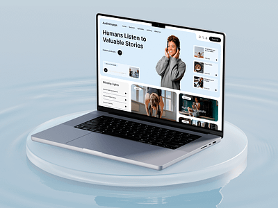 Website Design for AudioVoyage blue business colorful concept landing page mockup ui user interface userexperience ux webdesigner website design