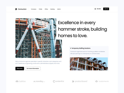 Landing Page - Contruction apart apartment build building bulder contrcution design house landing page landing page design office ui uiux web webapp website website design workspace