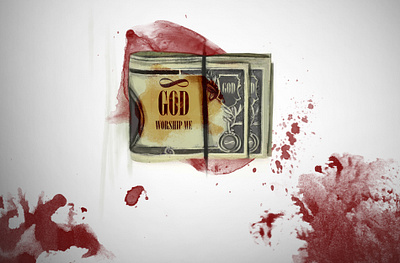 human god 2dart art artwork blood design digital digitalpaint god graphic design illustration money poster