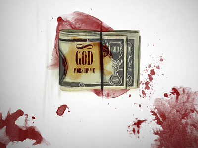 human god 2dart art artwork blood design digital digitalpaint god graphic design illustration money poster