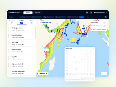 UX for Impact | Monitoring Coral Health app maps navigation ui ux web application