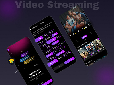 Video Streaming App 🎬 graphic design logo style guide ui design ux design video streaming design