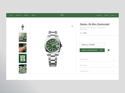 Ecommerce minimal - Product Page UXUI add to cart clean clothing e commerce ecommerce luxury mens clothings minimal minimalism minimalistic product page shop shopping shopping page ui ux watch web design web shop website