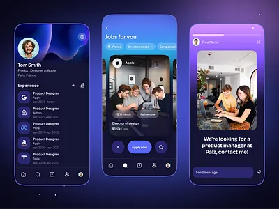 Linkedin - A redesign concept - Part 2 branding color design graphic design illustration logo minimalism mobile ui ux