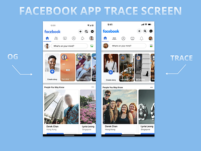 FACEBOOK IOS APP TRACE SCREEN branding design inspiration ios mobile app recreate screen ui