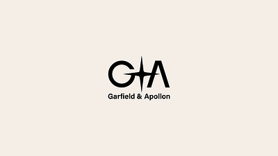 GA logo apollon black branding business company creative design ga garfield graphic design illustration logo logofolio logotype modern plus portfolio star vector wordmark