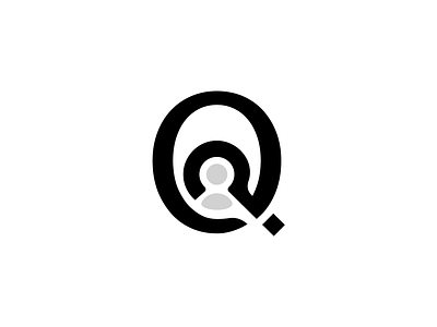 Questions about me avatar branding concept double meaning letter lettermark logo mark negative space person q q letter question roxana niculescu user