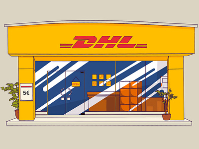 Website Illustrations: DHL Building branding branding materials building illustration graphic design illustration website illustration
