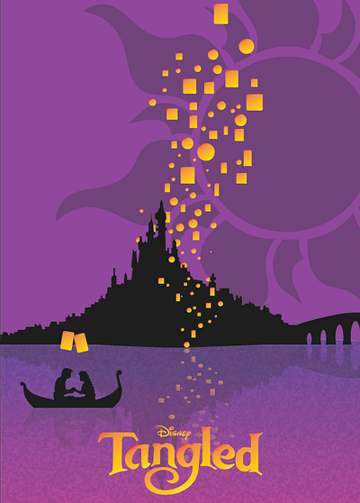 Tangled Movie Poster design graphic design illustration