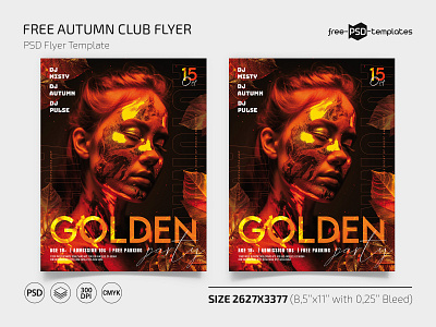 Free Autumn Club Flyer in PSD Template autumn club design event events fall flyer flyers free freebie photoshop print printed psd template templates